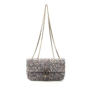 Pre-Loved Chanel Small Quilted Tweed CC Chic Double Flap